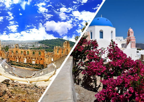 Combiné Athènes & île de Santorin 2* ou 3* Combiné Athènes & île de Santorin 2* ou 3*